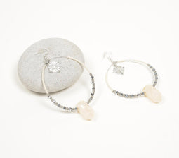 Beaded 'Bring Bliss' Hoop Earrings