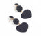 Beaded Black Heart Dangle Earrings