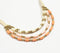Beaded Gold-Toned Multi-Strand Necklace with Extension Chain