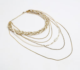 Beaded Layered Charm Necklace