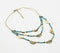 Aqua Beaded & Metallic Crescent Layered Necklace