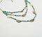Aqua Beaded & Metallic Crescent Layered Necklace