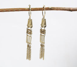 Beaded Chain Dangle Earrings
