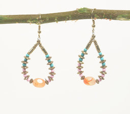 Beaded Droplet-Shaped Earrings