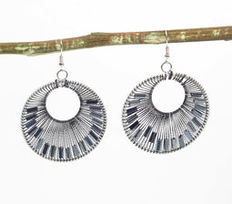 Beaded Retro Disc Earrings