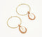 Beaded-Shell Gold-Toned Hoop Earrings