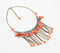 Beaded Coral Flowers Drop Necklace