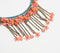 Beaded Coral Flowers Drop Necklace