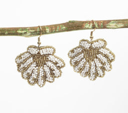 Beaded Oyster Shell Earrings