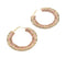 Beaded Salmon Metallic Hoop Earrings