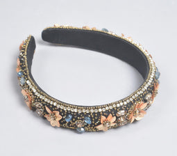 Beads & Stones Embroidered Floral Hair Band