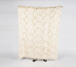 Beige Diamonds Cotton Throw