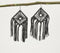 Black Nylon-Wrapped Iron Chandelier Earrings