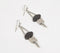 Black Clouds Glass & Metal Tribal Earrings