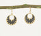 Black Epoxy-Inlaid Gold-Toned Dangle Earrings