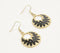 Black Epoxy-Inlaid Gold-Toned Dangle Earrings
