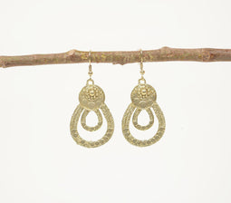 Beaten Brass Dangle Earrings