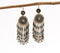 Black-Brown Beaded Shoulder-Duster Earrings
