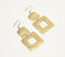 Beaten Brass Squared Up Earrings