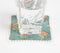 Block Printed Sage Floral Cotton Coasters with Lace Trims (set of 6)
