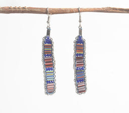 Blues party beaded dangle earrings