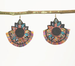 Boho Floral Beaded Fringe Earrings