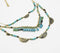 Boho Beaded Metal Statement Layered Necklace