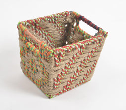 Boho Handwoven Twill Patterned Storage Basket