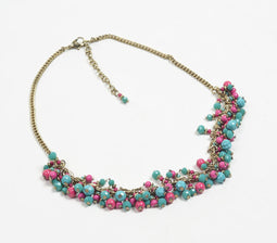 Boho-chic Clay Beaded Necklace with Extension Chain