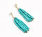 Bone-Beaded Teal Drop Earrings