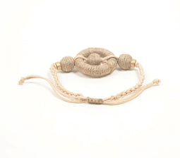 Braided Cotton Cord & Jute Woven Bracelet