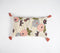 Botanical Embroidered Tasseled Lumbar Cushion Cover