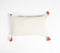 Botanical Embroidered Tasseled Lumbar Cushion Cover