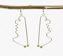 Brass Abstract Dangle Earrings