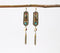 Brass & Gemstone Shoulder-Duster Earrings