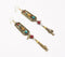 Brass & Gemstone Shoulder-Duster Earrings