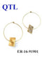 Brass 'Diamond on a Ring' Hoop Earrings