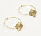 Brass 'Diamond on a Ring' Hoop Earrings