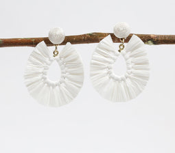 Boho Peace Raffia Drop Earrings