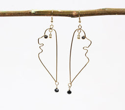 Brass Seahorse Dangle Earrings