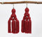 Boho Chunky Scarlet Tassel Earrings