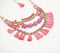 Bubblegum Beaded & Tasseled Boho Necklace