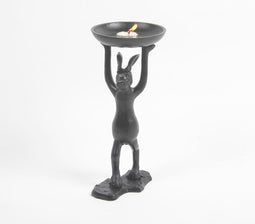 Cast Aluminium Rabbit Tea Light Stand