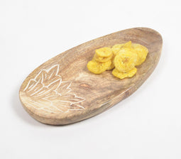Carved Mango Wood Abstract Platter