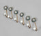Ceramic Floral & Gold-Toned Iron Hooks (Set of 6)