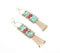 Bone Beaded Ladder Earrings with metallic accents