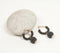 Bronze-Toned Iron & Black Beaded Dangled-Hoop Earrings