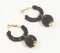 Bronze-Toned Iron & Black Beaded Dangled-Hoop Earrings
