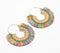 Boho Fringed variegated Hoop Earrings