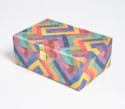 Chevron Shift Tusser Silk Jewelry Box